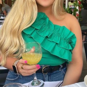 Zara One Shoulder Ruffle Bodysuit